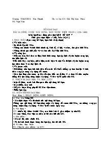 Giáo án Lịch sử 7 - Tuần 24+25 - Năm học 2023