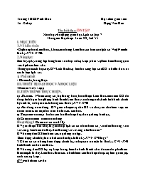 Giáo án Lịch sử 7 - Tuần 28 - Đặng Văn Gấu