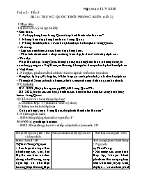 Giáo án Lịch sử 7 - Tuần 3 - Năm học 2020-202