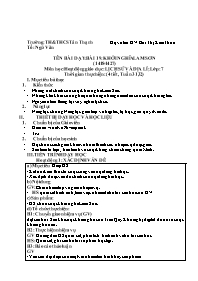 Giáo án Lịch sử 7 - Tuần 31+32 - Năm học 2023