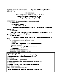 Giáo án Lịch sử 7 - Tuần 33 - Năm học 2023-20