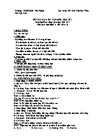 Giáo án Lịch sử và Địa lí 7 - Tuần 15 - Năm h