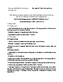 Giáo án Lịch sử và Địa lí 7 - Tuần 9-11 - Năm
