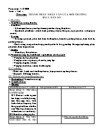 Giáo án môn Địa lí 7 - Tuần 1 - Năm học 2020-