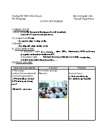 Giáo án môn Tiếng Anh 7 - Unit 1: My world - 