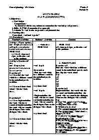 Giáo án Nâng cao Tiếng Anh 7 - Week 19, Unit