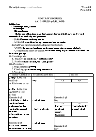 Giáo án Nâng cao Tiếng Anh 7 - Week 1