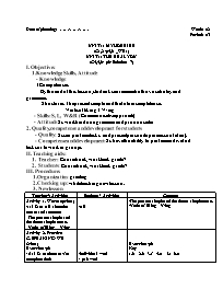 Giáo án Nâng cao Tiếng Anh 7 - Week 2