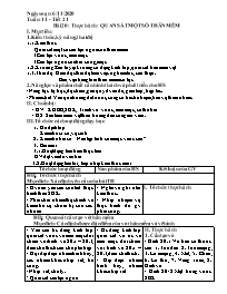 Giáo án Sinh học 7 - Tuần 11 - Năm học 2020-2