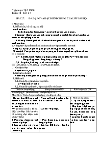 Giáo án Sinh học 7 - Tuần 14 - Năm học 2020-2