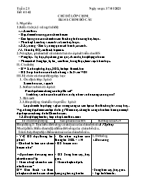 Giáo án Sinh học 7 - Tuần 21 - Năm học 2020-2