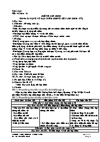 Giáo án Sinh học 7 - Tuần 23 - Võ Thị Kiều Lo