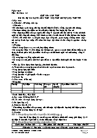 Giáo án Sinh học 7 - Tuần 25 - Võ Thị Kiều Lo