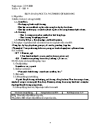 Giáo án Sinh học 7 - Tuần 5 - Năm học 2020-20