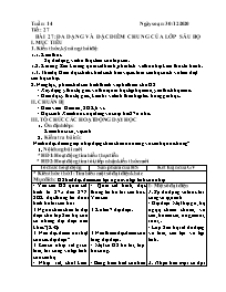 Giáo án Sinh học Lớp 7 - Tuần 14 - Năm học 20
