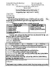 Giáo án Sinh học Lớp 7 - Tuần 23 - Năm học 20
