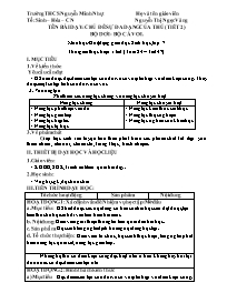 Giáo án Sinh học Lớp 7 - Tuần 24 - Năm học 20