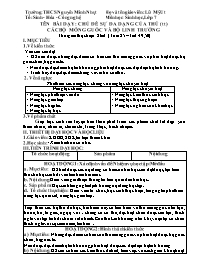 Giáo án Sinh học Lớp 7 - Tuần 25 - Năm học 20