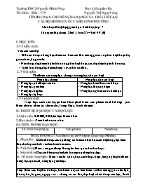 Giáo án Sinh học Lớp 7 - Tuần 25 - Năm học 20