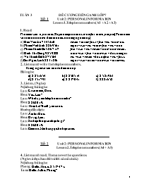 Giáo án Tiếng Anh 7 - Tuần 3