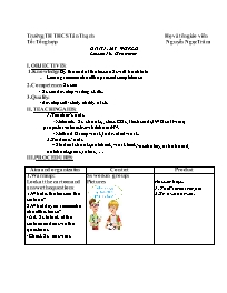 Giáo án Tiếng Anh 7 - Unit 1: My world (Lesso