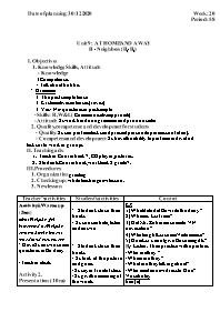 Giáo án Tiếng Anh 7 - Week 20, Period 58-60 -