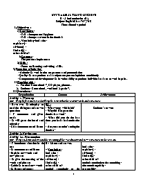 Giáo án Tiếng Anh 7 - Week 22 - Năm học 2020-