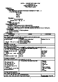 Giáo án Tiếng Anh 7 - Week 23 - Năm học 2020-