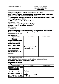 Giáo án Tiếng Anh 7 - Week 25 - Năm học 2020-