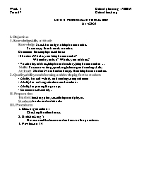 Giáo án Tiếng Anh 7 - Week 3, Unit 2: Persona