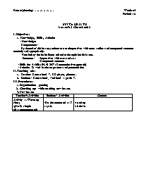 Giáo án Tiếng Anh 7 - Week 4, Period 10-12