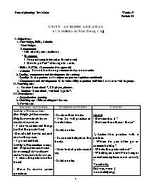 Giáo án Tiếng Anh Lớp 7 - Week 19, Period 55-
