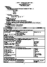 Giáo án Tiếng Anh Lớp 7 - Week 23, Unit 11: K