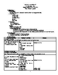 Giáo án Tiếng Anh Lớp 7 - Week 25, Unit 12: L
