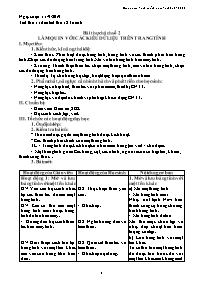Giáo án Tin học 7 - Tiết 11+12, Bài thực hành