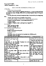Giáo án Tin học 7 - Tuần 1, Bài 1: Chương trì