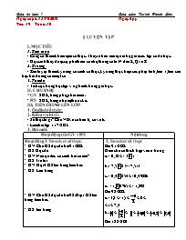 Giáo án Toán 7 - Tuần 10 - Năm học 2018-2019 