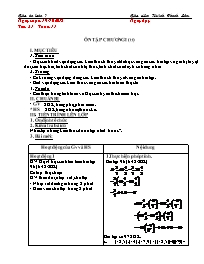 Giáo án Toán 7 - Tuần 11 - Năm học 2018-2019 