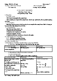Giáo án Toán 7 - Tuần 28 - Trương Thị Tuyết H