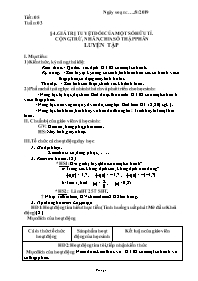 Giáo án Toán 7 - Tuần 3 - Năm học 2019-2020