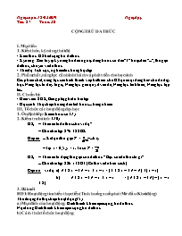 Giáo án Toán 7 - Tuần 30 - Năm học 2018-2019