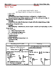 Giáo án Toán 7 - Tuần 7 - Năm học 2018-2019 -