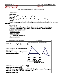 Giáo án Toán Lớp 7 - Tuần 9 - Năm học 2018-20