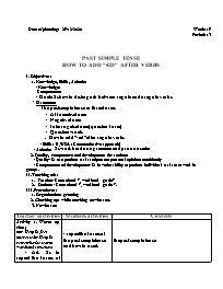 Giáo án Tự chọn môn Tiếng Anh 7 - Week 19, Pe