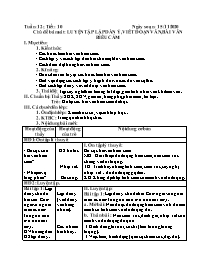 Giáo án Tự chọn Ngữ văn 7 - Tuần 12, Tiết 10: