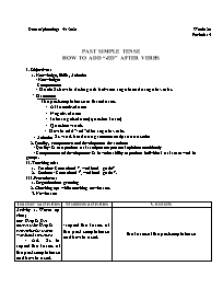 Giáo án Tự chọn Tiếng Anh 7 - Week 20, Period