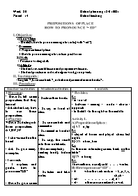 Giáo án Tự chọn Tiếng Anh 7 - Week 20, Period