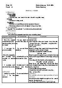 Giáo án Tự chọn Tiếng Anh 7 - Week 22, Period