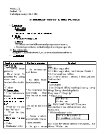 Giáo án Tự chọn Tiếng Anh 7 - Week 22, Period