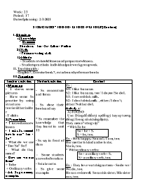 Giáo án Tự chọn Tiếng Anh 7 - Week 23, Period